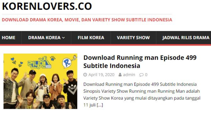 Penampilan situs KorenLovers
