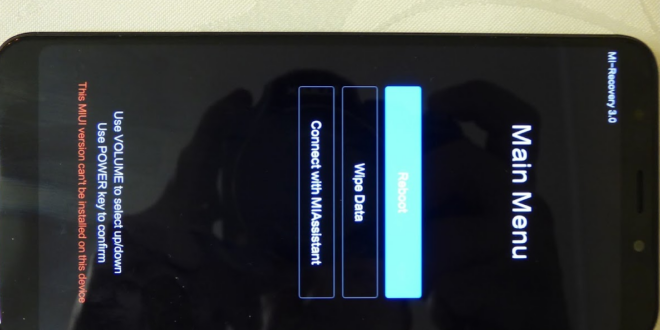 This MIUI Version can't be Installed on this Device